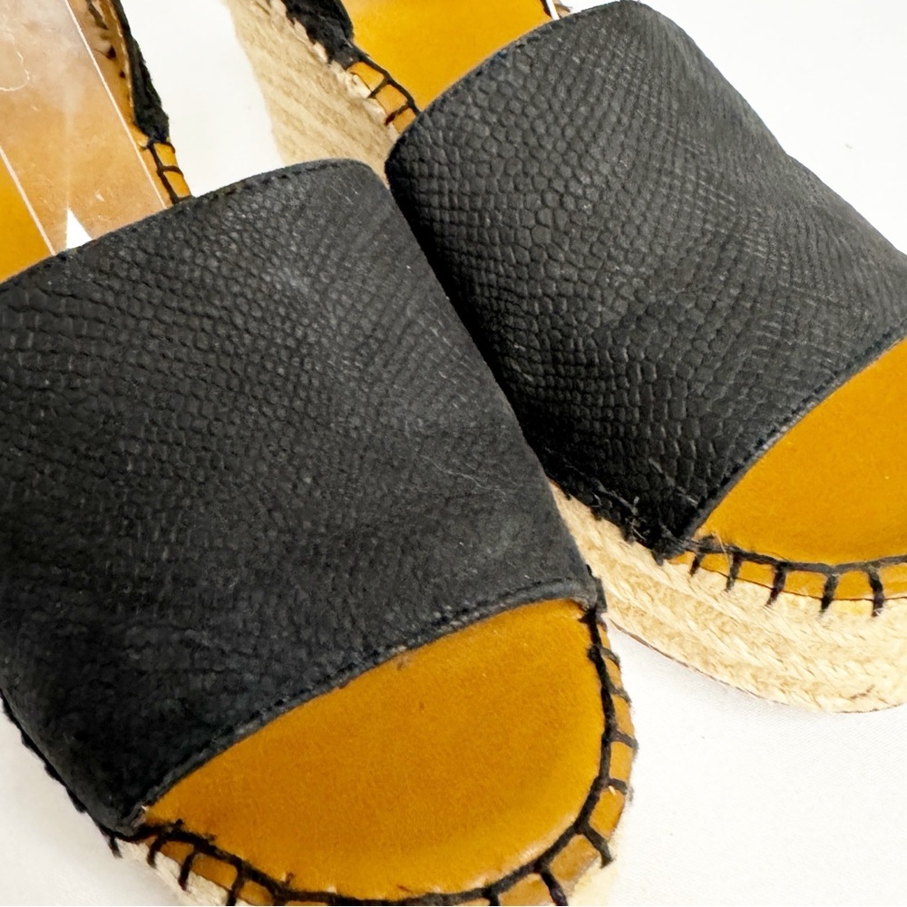 FRANCO SARTO PLATFORM LEATHER TEXTURED ESPADRILLES SZ 9.5. - Picture 3 of 12